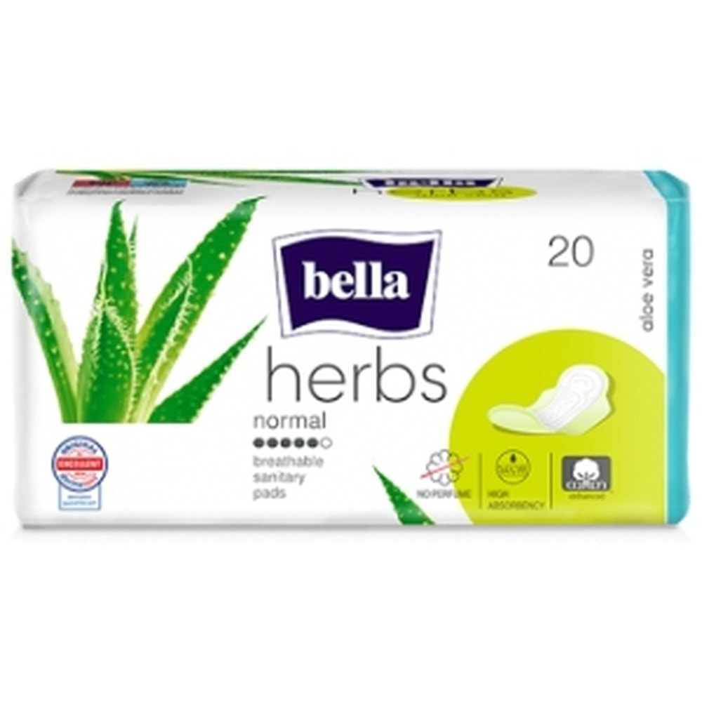 Bella Herbs Aloe Vera - Sanitary Pads with Aloe Vera 20 count