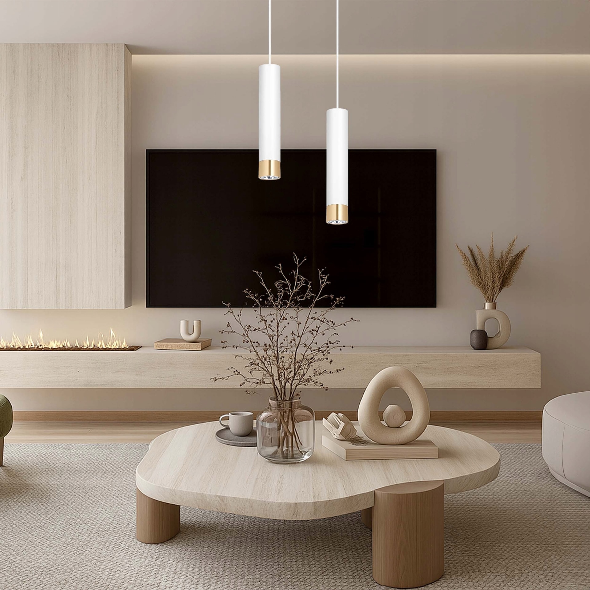 Ann 2 White ceiling lamp - modern design
