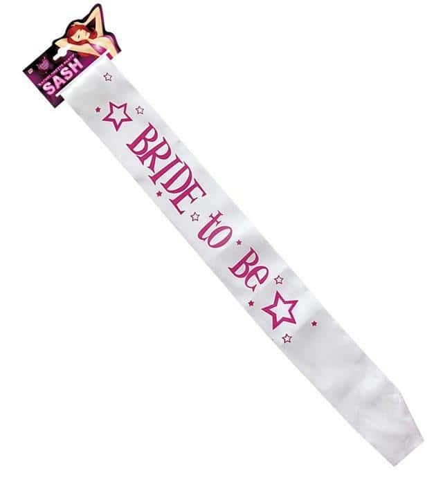 White satin sash for bachelorette party Bride To Be - perfect accessory