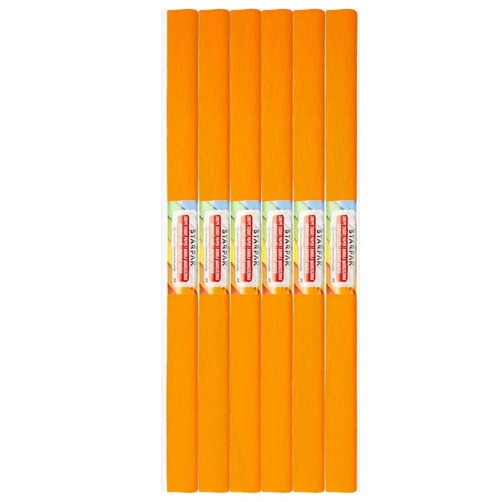 STARPAK Light orange crepe paper - 10 pieces for creative works