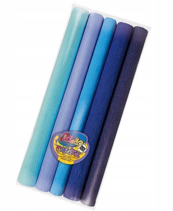 Alfa Pastello Mini Crepe Paper 25x200cm Blue Shades - ideal for art projects
