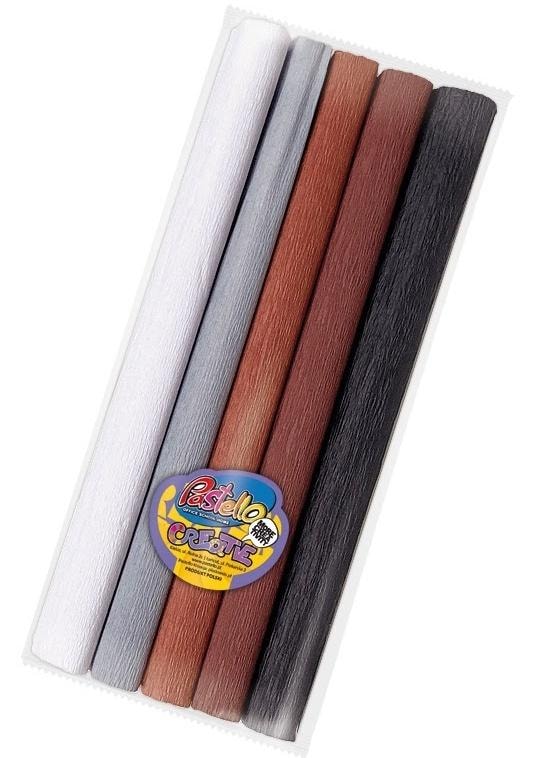 Mini Crepe Paper 25x200cm Earth Tones 5 Colors - ideal for decorations