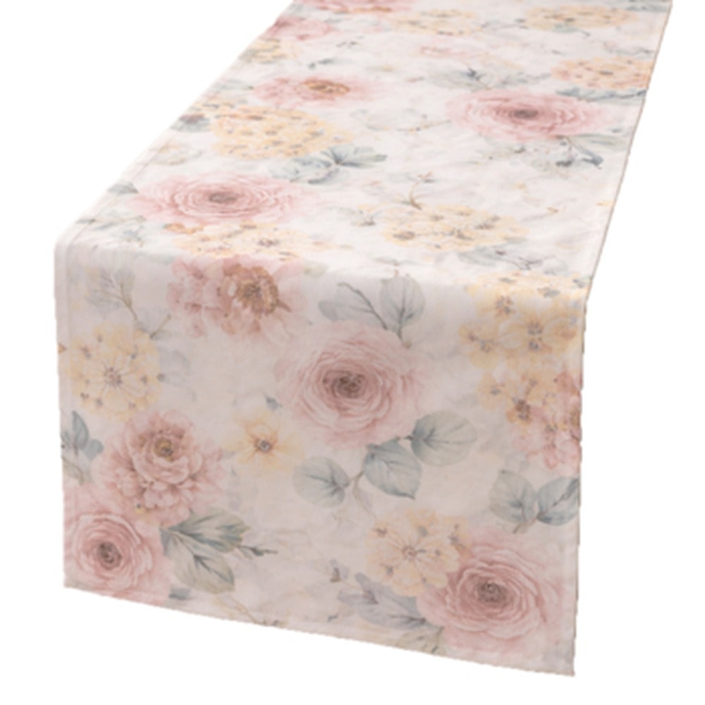Petunia Table Runner - Pink decorative table runner 35x180 cm