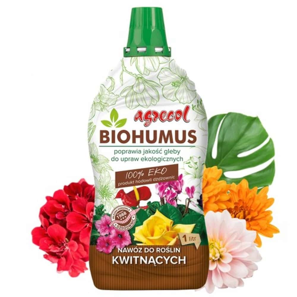 Biohumus - Natural fertilizer for flowering plants 1L - for lush flowering
