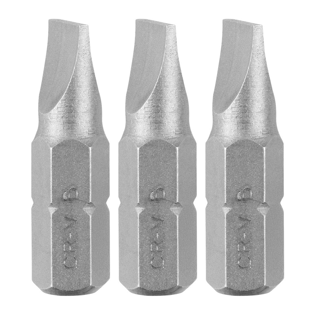 GRAPHITE Slotted bits SL6 x 1 x 25 mm, 3 pieces - reliable tool