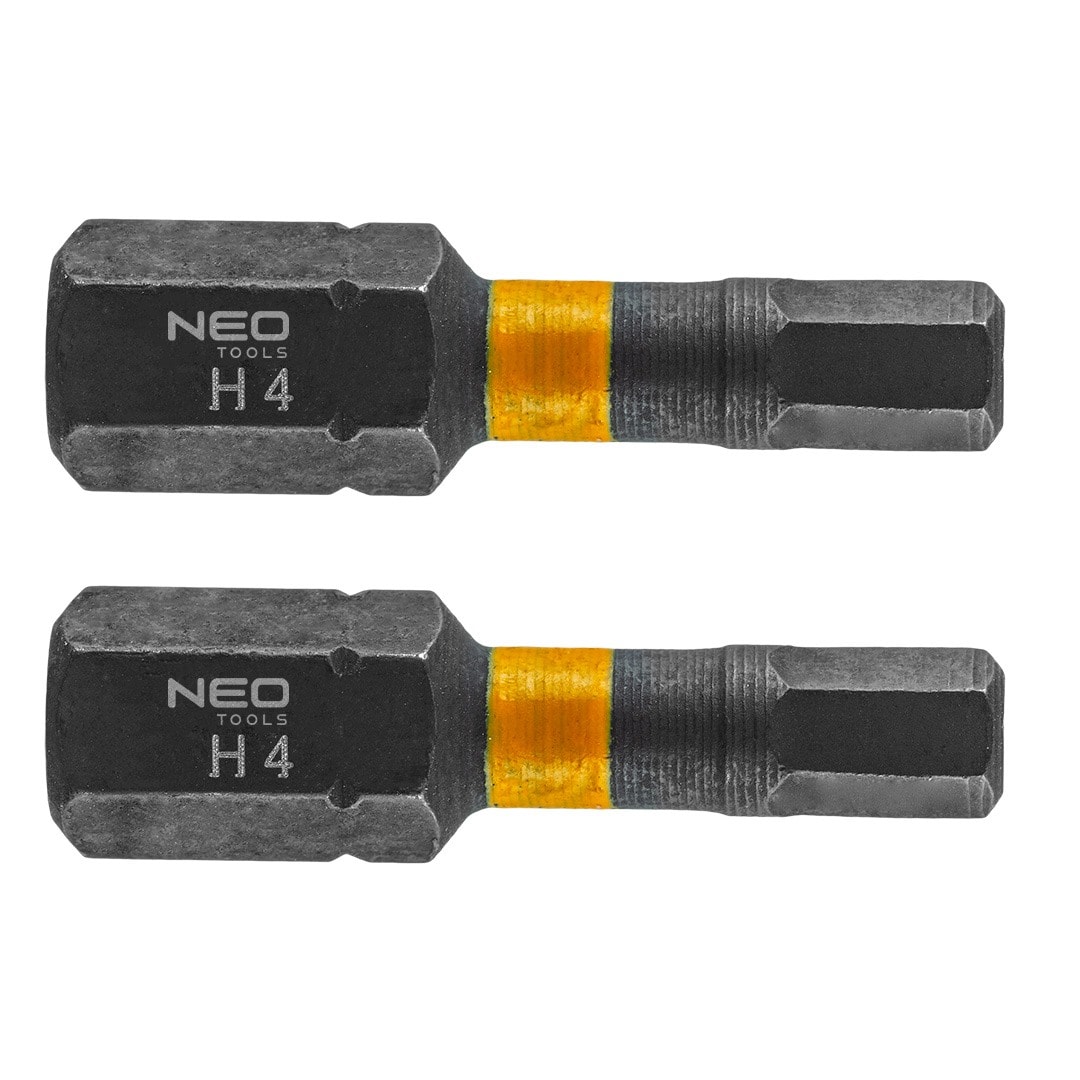 NEO TOOLS Impact bits HEX4 25 mm 2 pieces - reliable tool