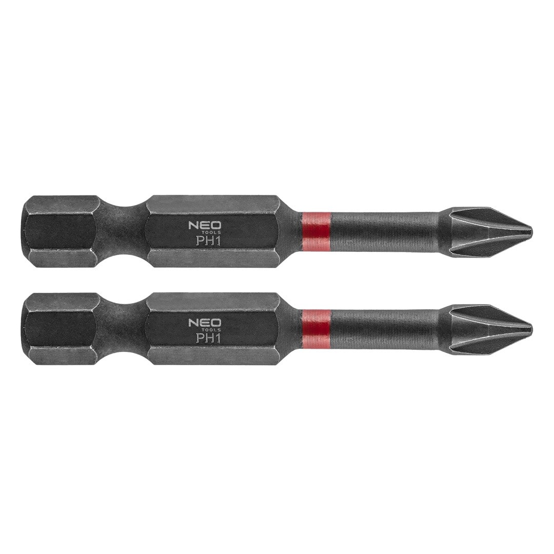 NEO TOOLS Impact bits PH1 x 50 mm, 2 pieces - ideal for impact work