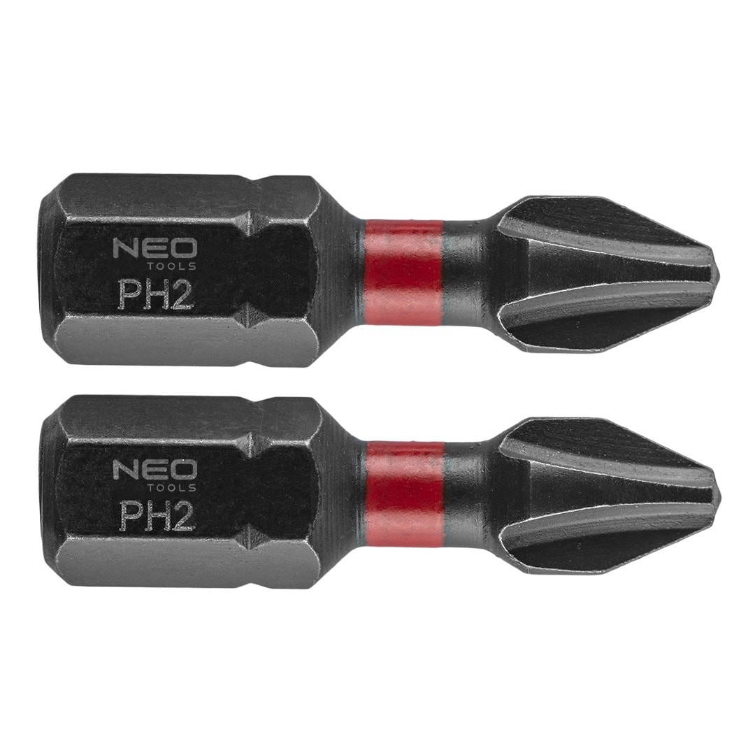 NEO TOOLS Impact bits PH2 x 25 mm, 2 pieces - reliable tool