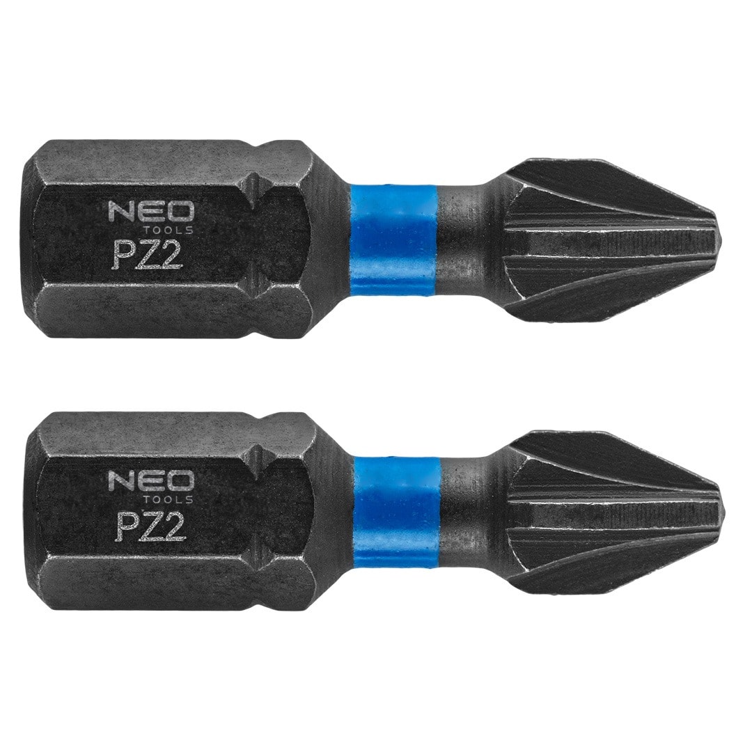 Impact driver bits PZ2 25 mm - reliable set