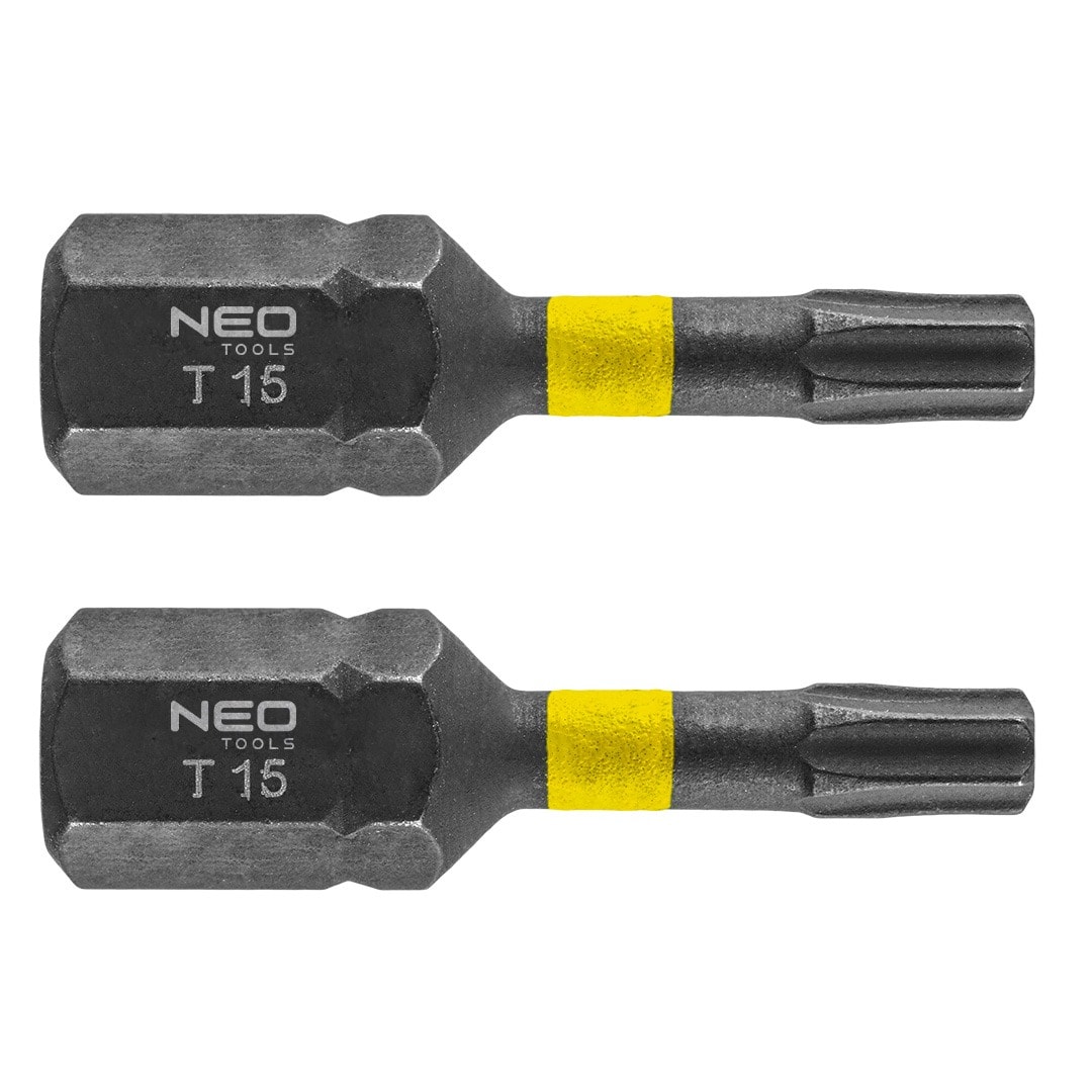 NEO TOOLS Impact bits TX15 x 25 mm, 2 pieces - reliable tool