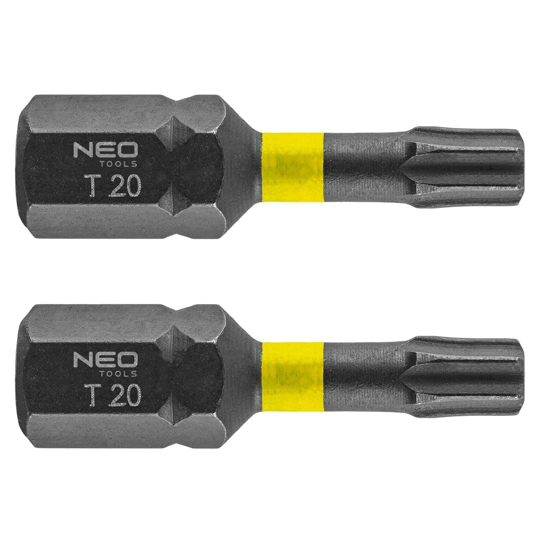 NEO TOOLS Impact bits TX20 x 25 mm, 2 pieces - reliable tool