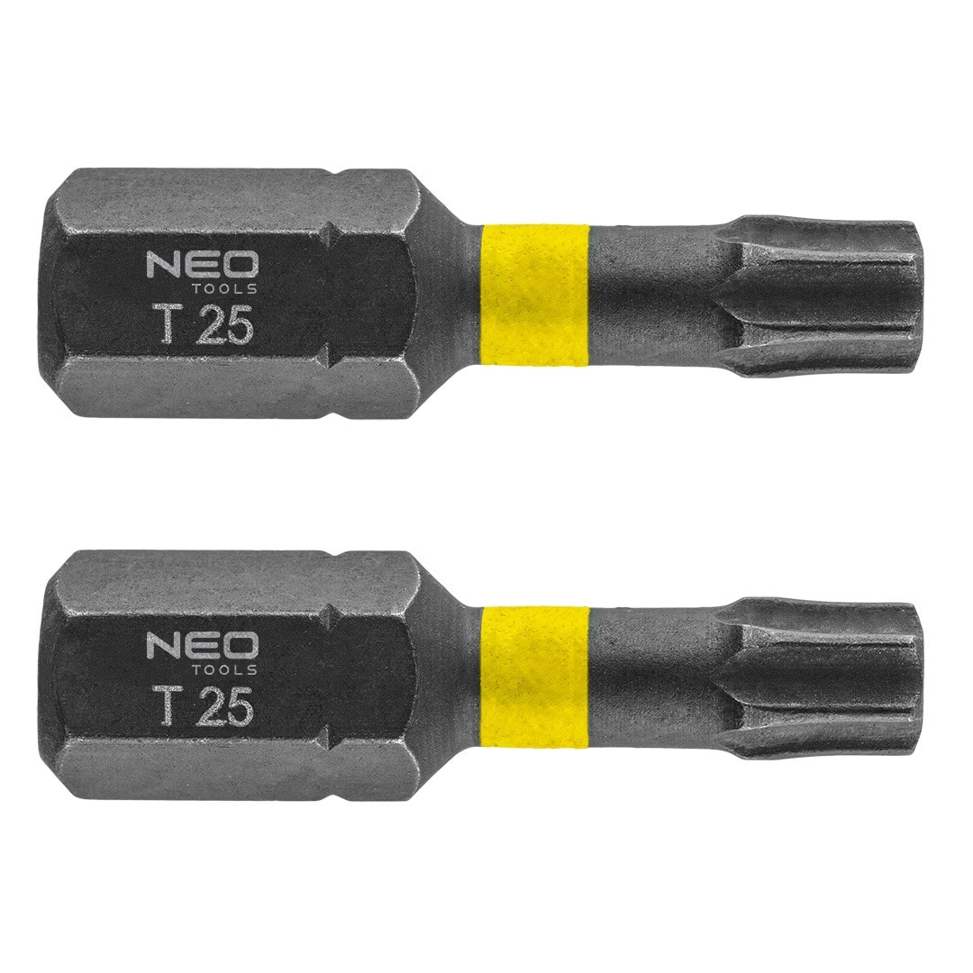 NEO TOOLS Impact bits TX25 x 25 mm, 2 pieces - reliable tool