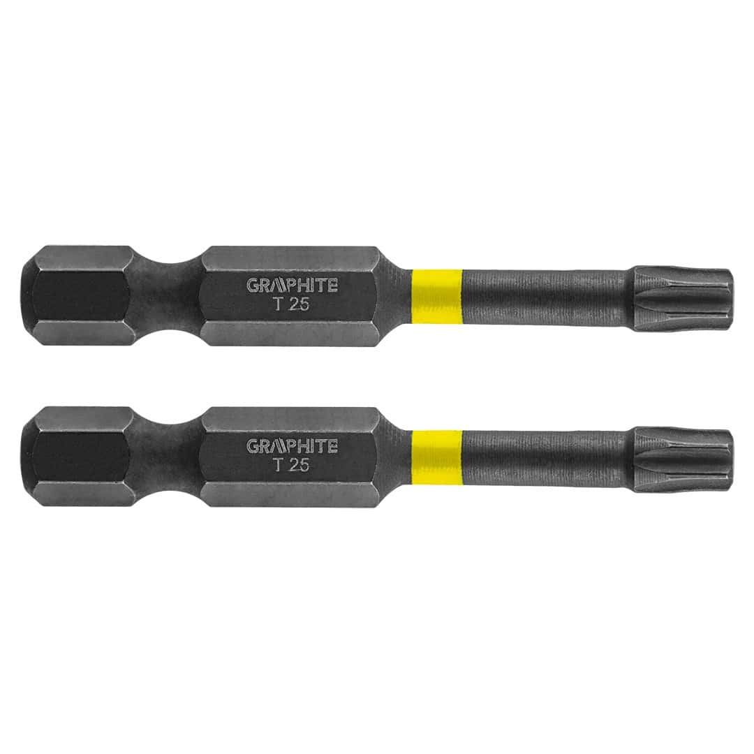 GRAPHITE Impact bits TX25 x 50 mm, 2 pieces - reliable tool