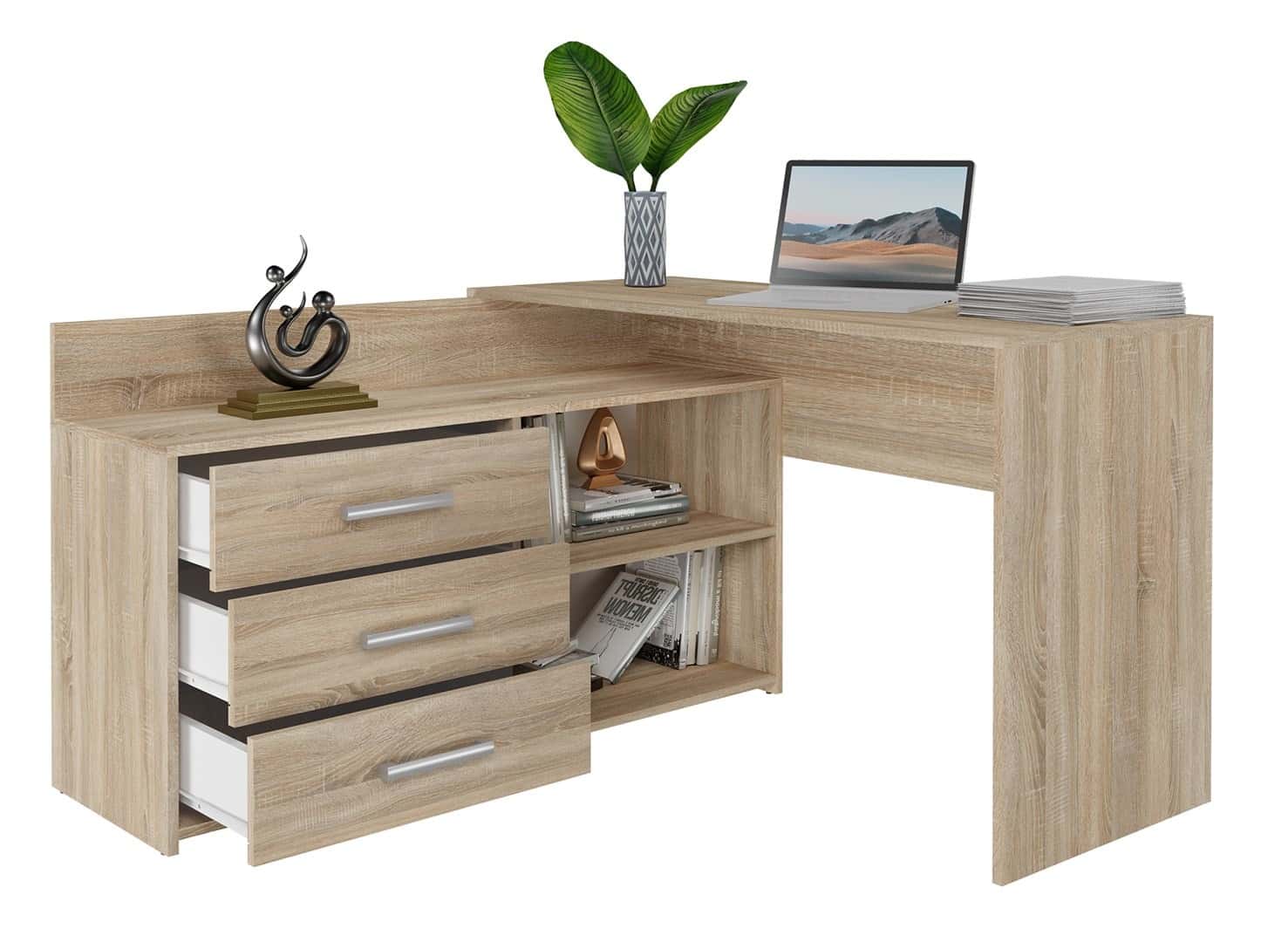Corner desk + chest DANY 120x50xH76 sonoma - ideal for work