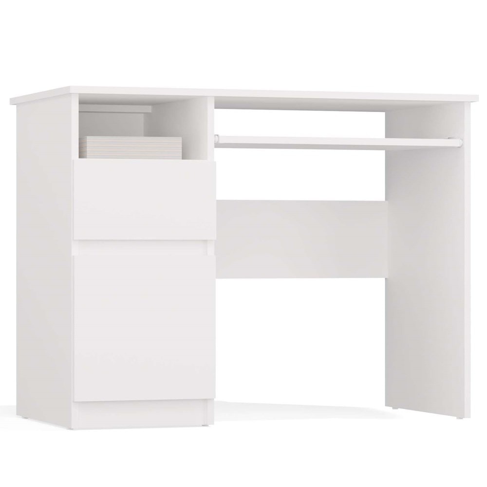 Porto Left Desk White - perfect for work and study