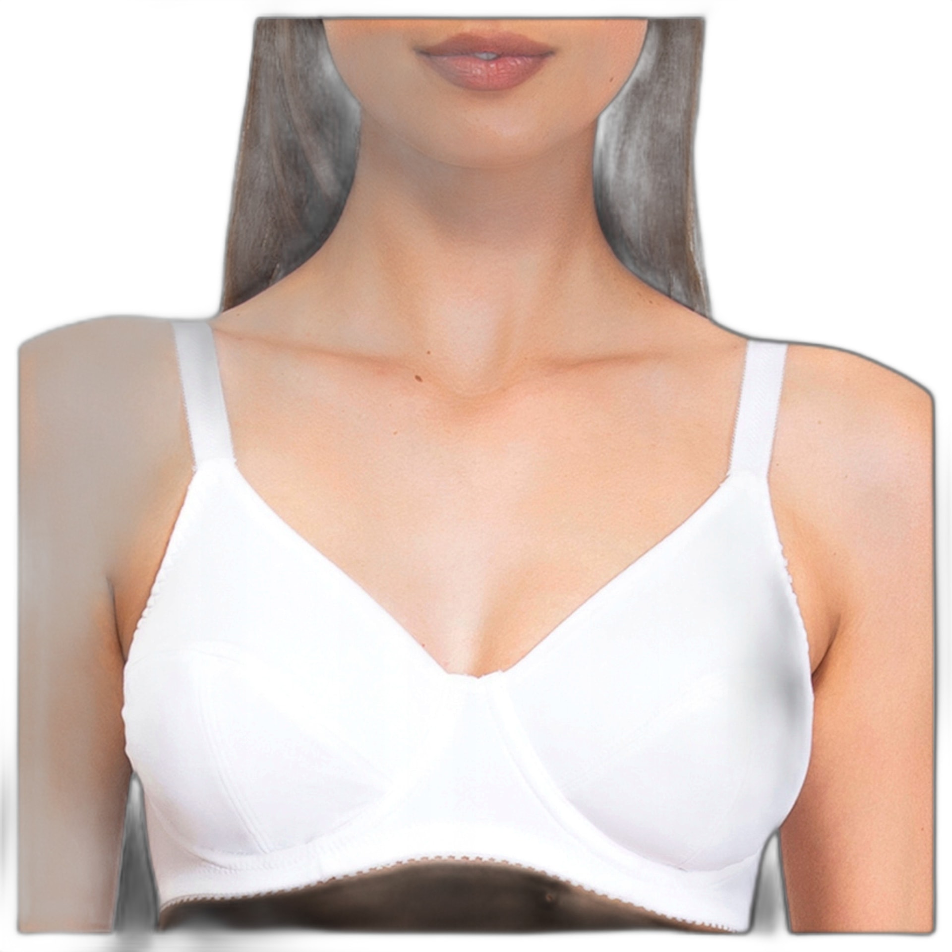 Soft Bra White 95C - Comfortable Cotton Bra