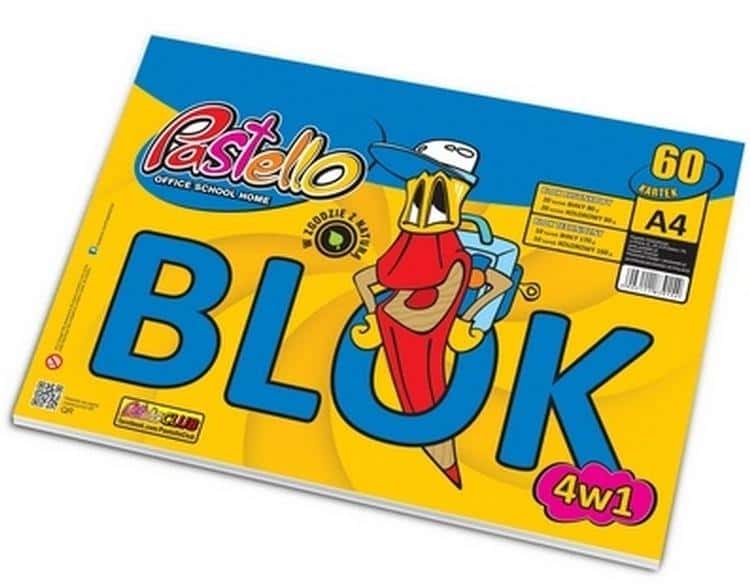 Block 4in1 A4 60 sheets - ideal for drawing and writing