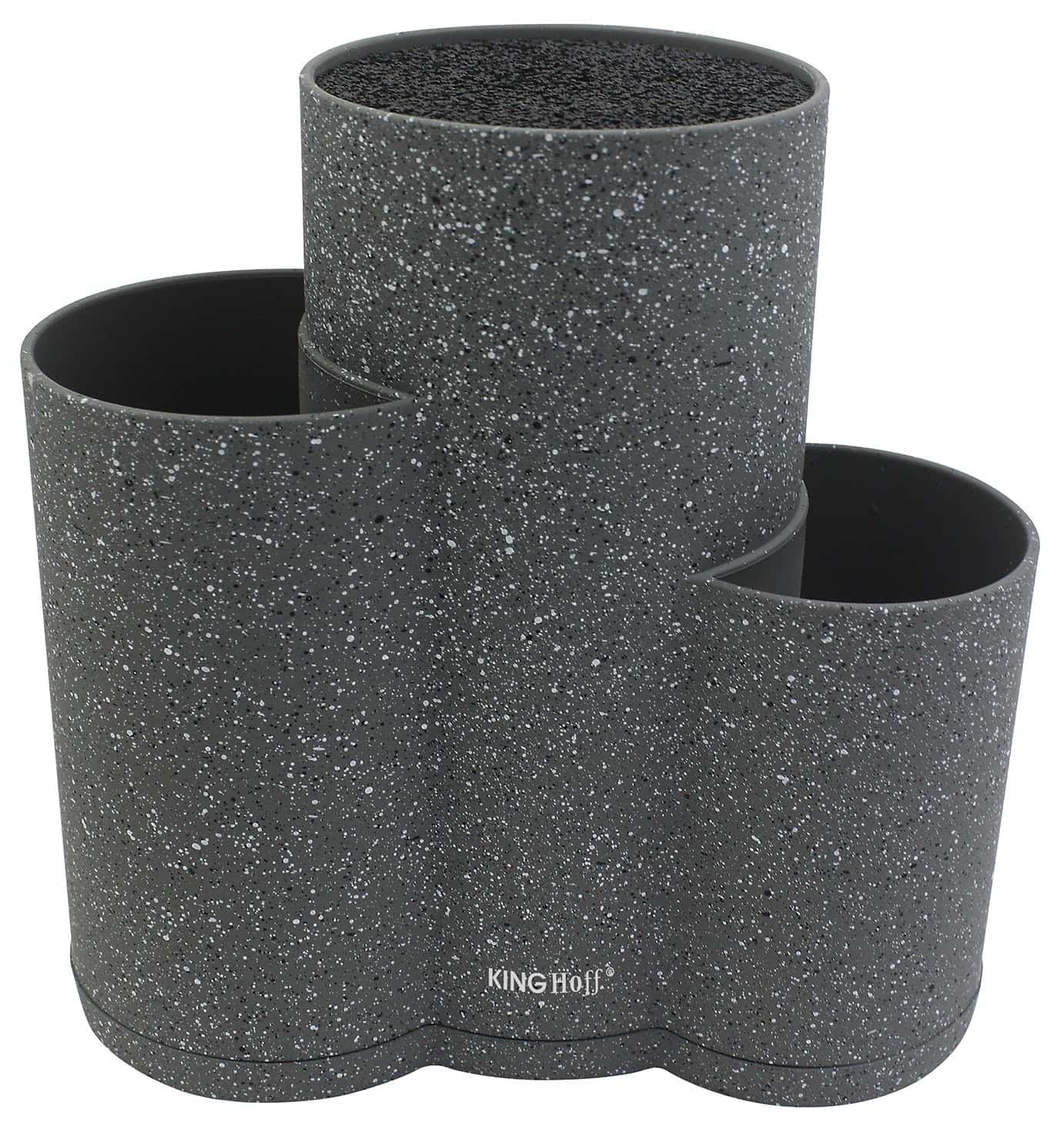 Kinghoff 3 in 1 knife block marble effect - modern design