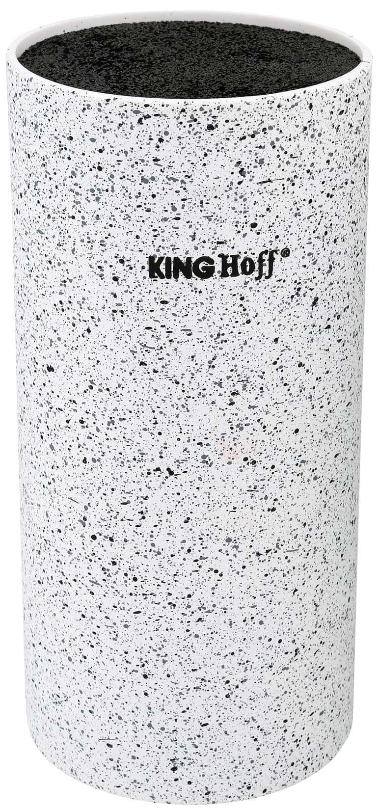 Kinghoff Knife block 11x22cm - white marble, modern design