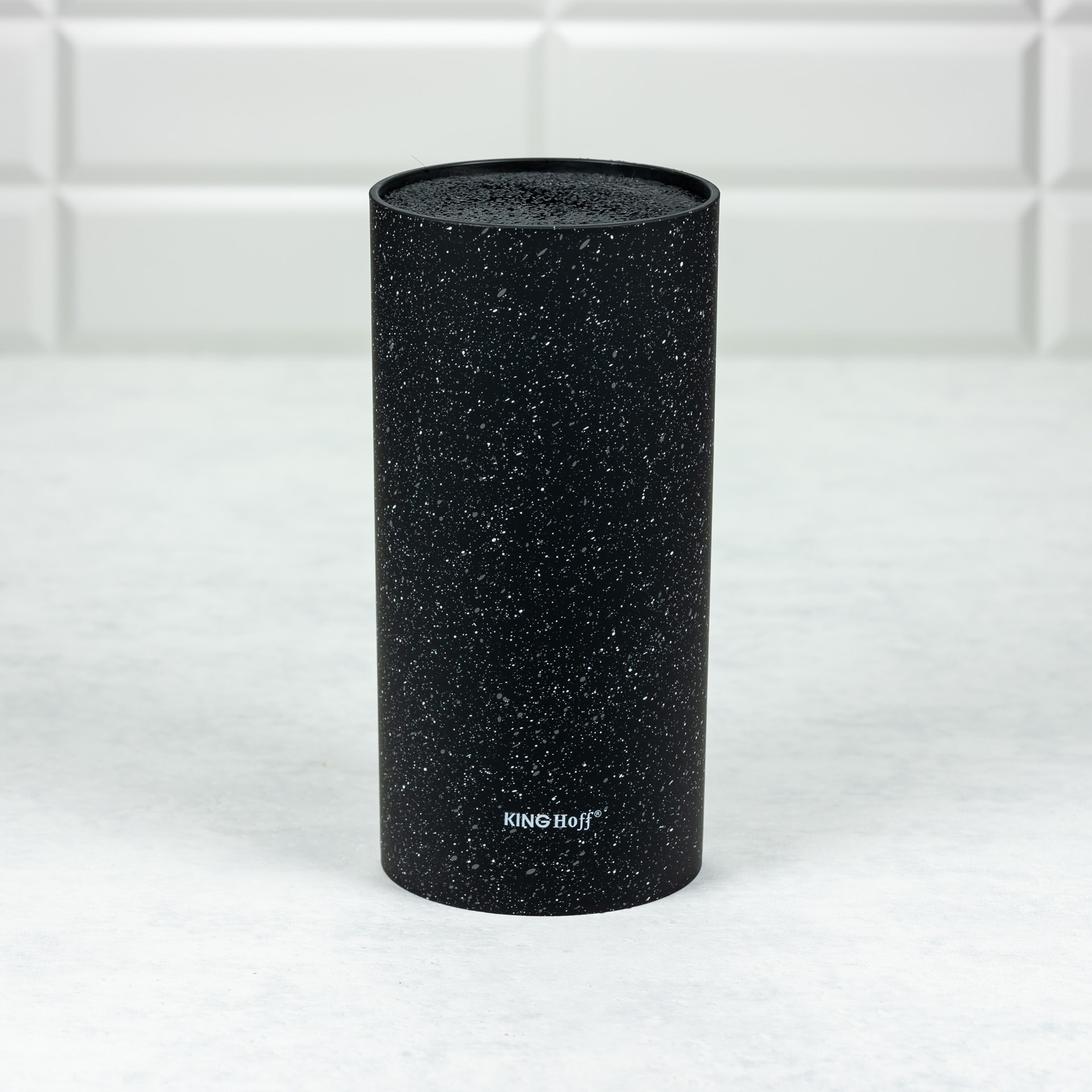 Kinghoff Knife block 11x22cm black marble - modern design