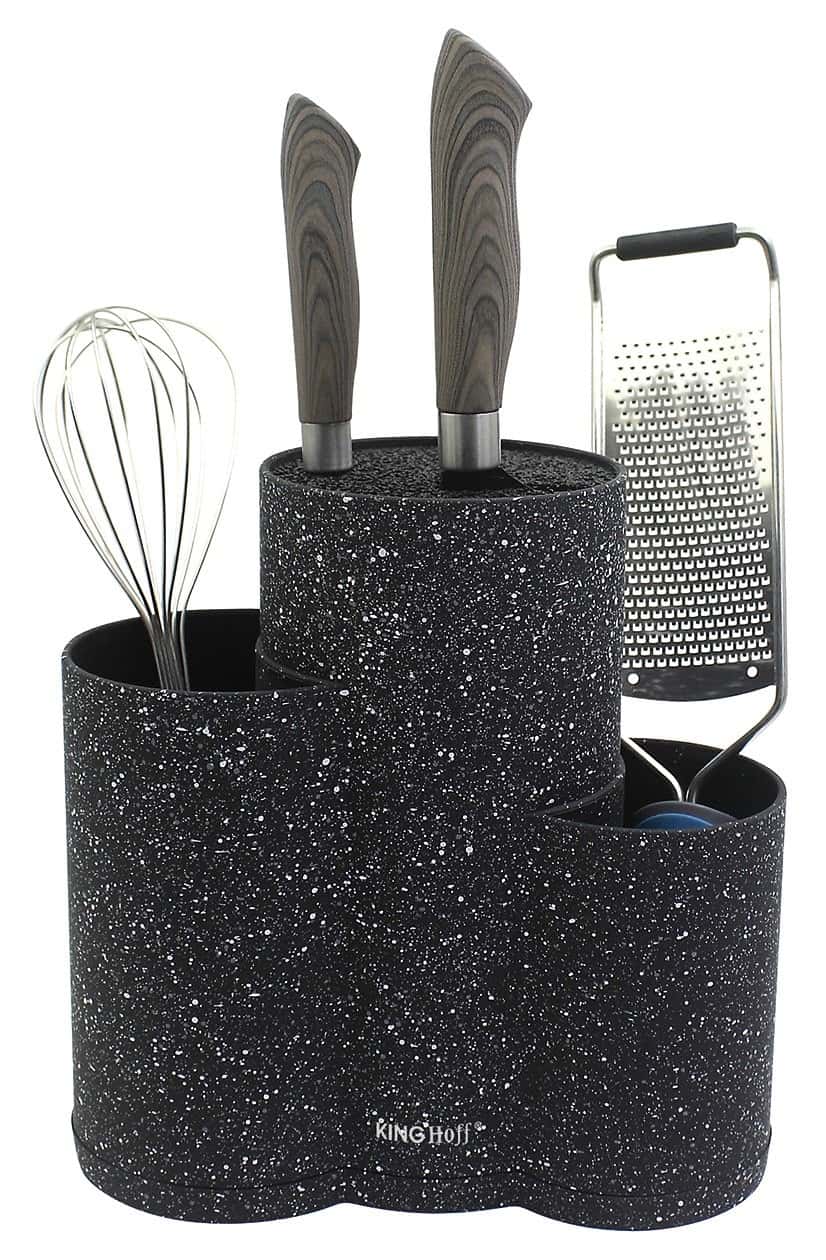 KingHoff Knife Block 3 in 1 Marble Design - perfect for every kitchen
