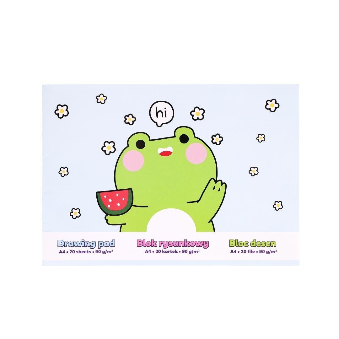 Strigo A4 Drawing pad 20 sheets 90g Frog - ideal for young artists