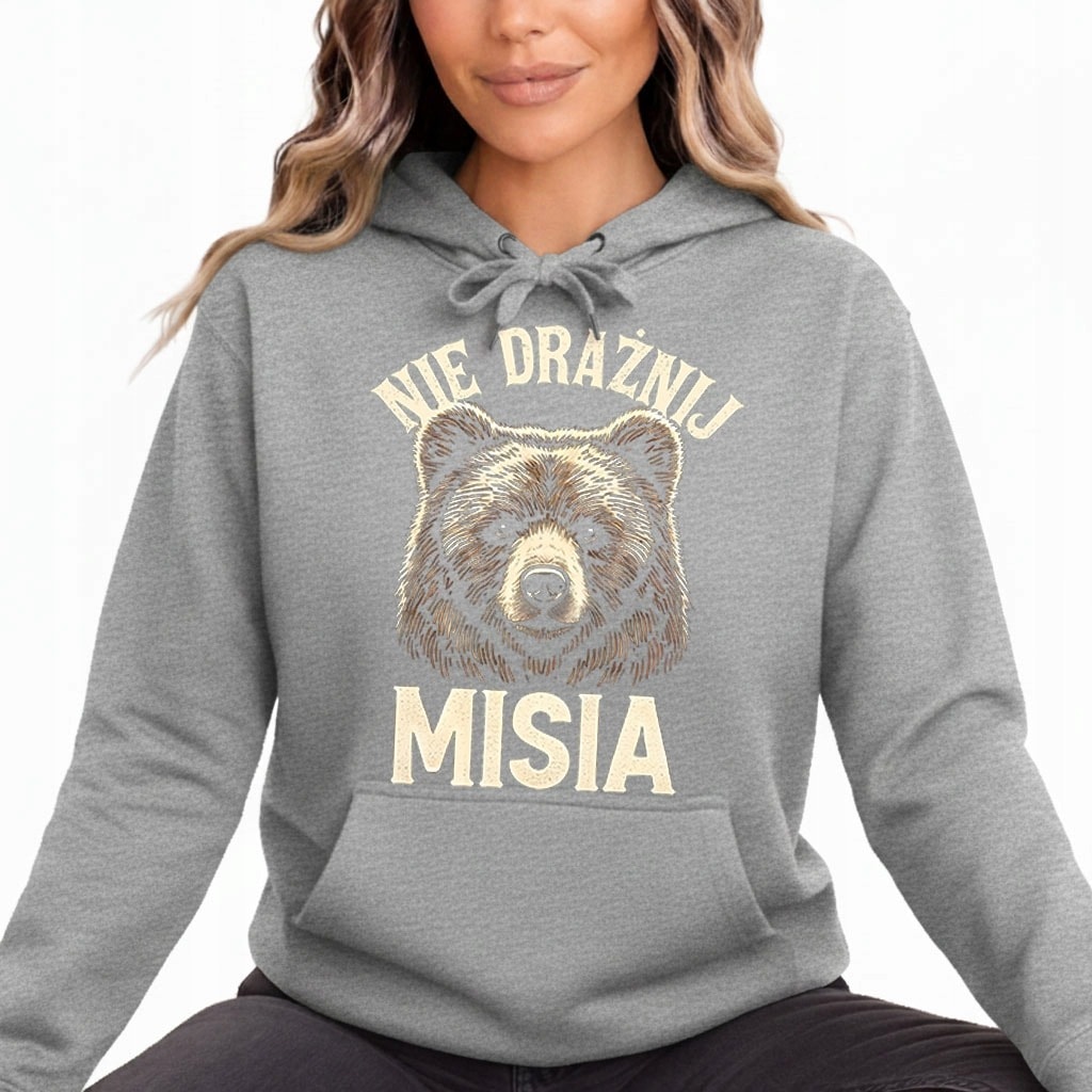 Women's sweatshirt with bear motif grey - perfect for everyday wear