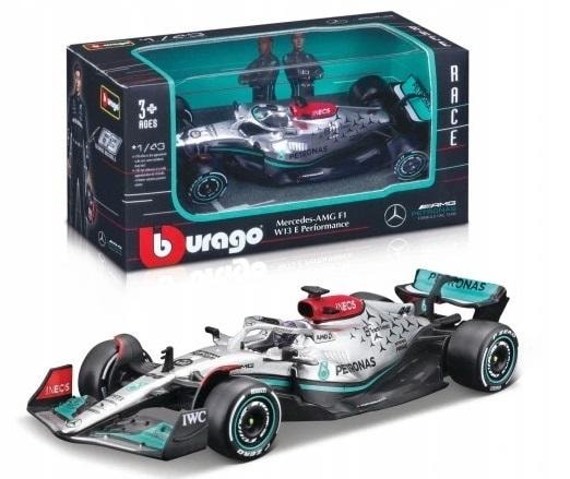 Model bolidu F1 Mercedes-AMG W13 E. Hamilton skala 1:43 BBURAGO