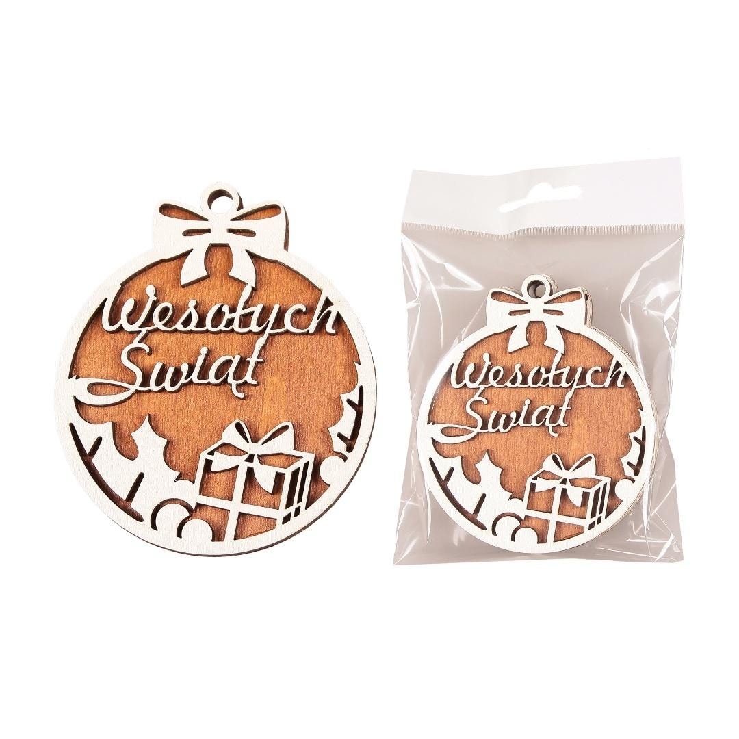 3D Wooden Christmas Bauble Merry Christmas - perfect Christmas decoration