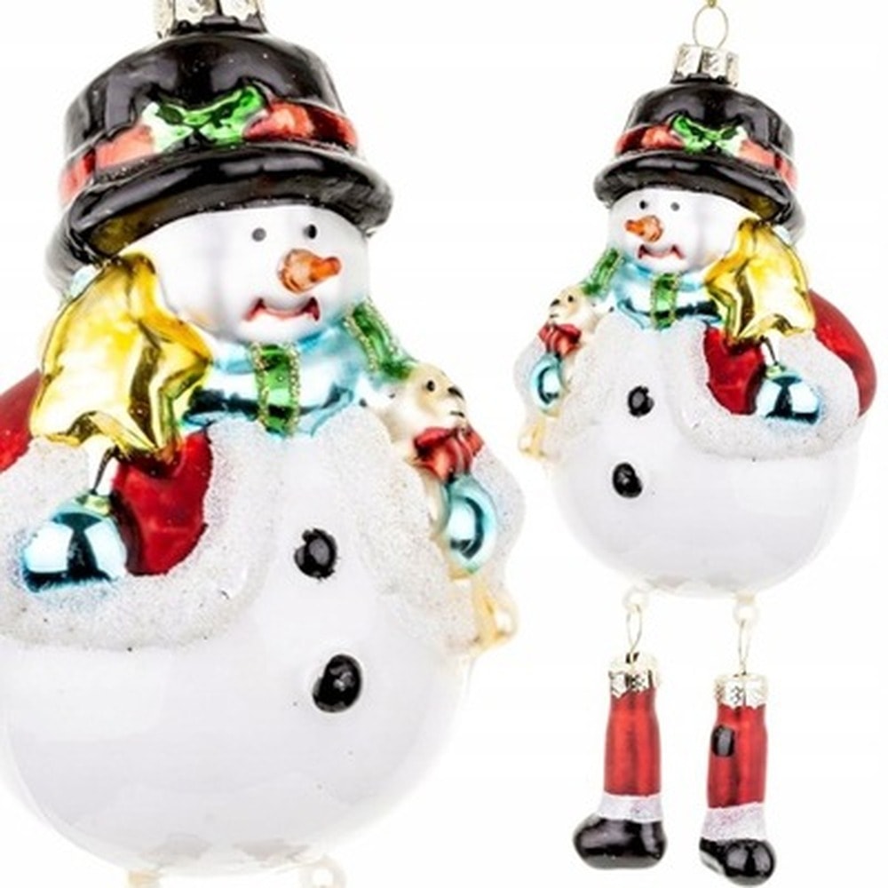 Christmas baubles glass gold-red 80mm - Create holiday magic!