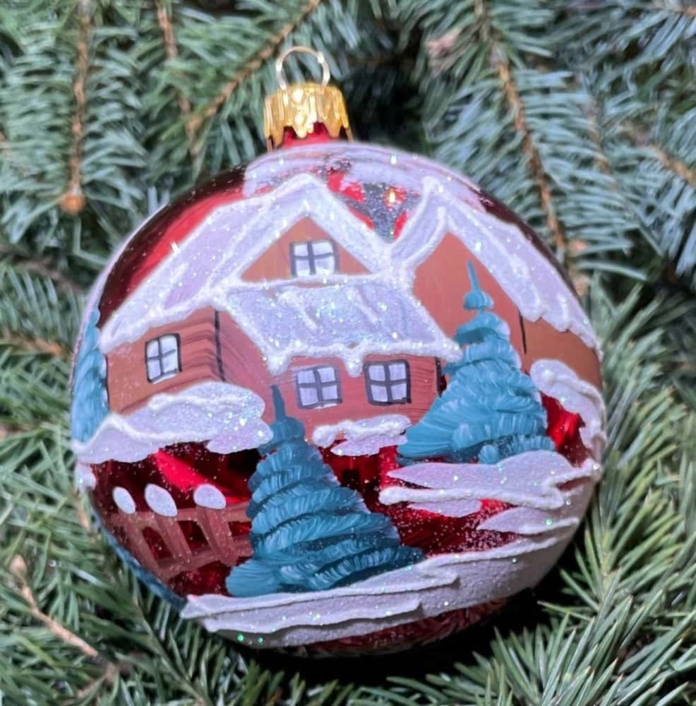 Glass Bauble 10 cm Landscape - Festive decoration for your home