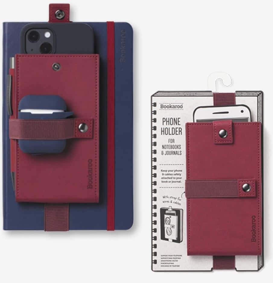 Bookaroo Burgundy phone holder for notebooks - perfect gift