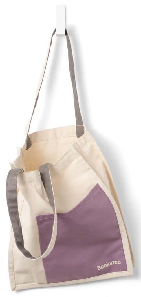 Bookaroo Aubergine&Cream Cotton Bag - Perfect for Shopping
