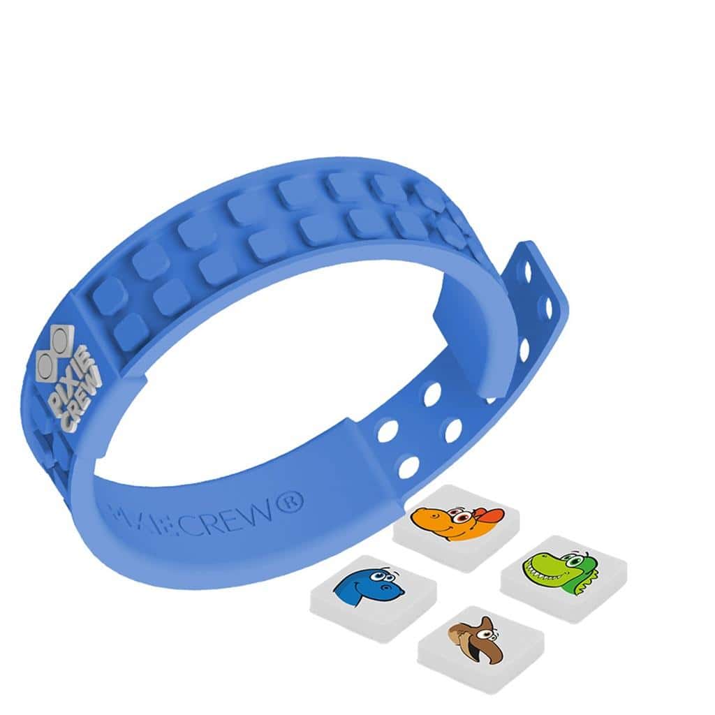 PIXIE CREW Silicone bracelet blue with dinosaurs - creative fun
