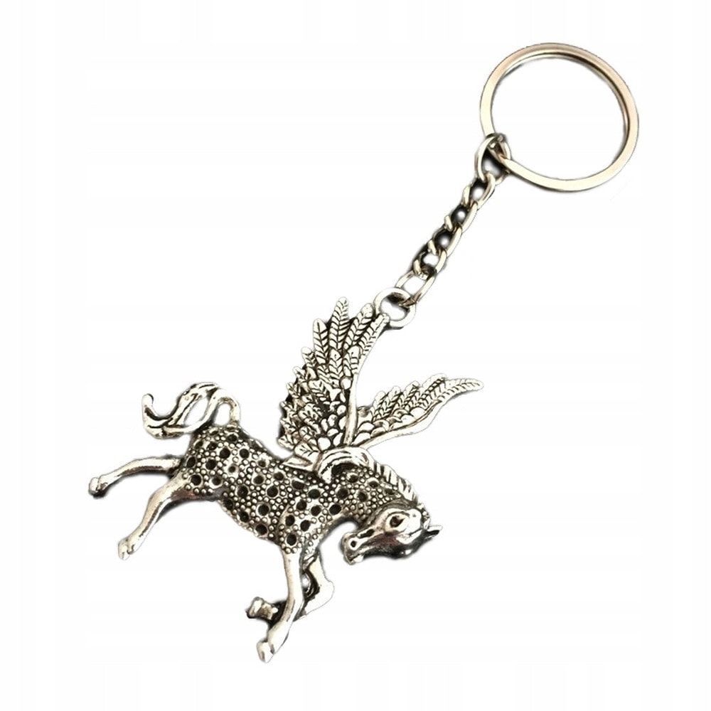 Pegasus Keychain - silver-plated accessory with a mythological accent