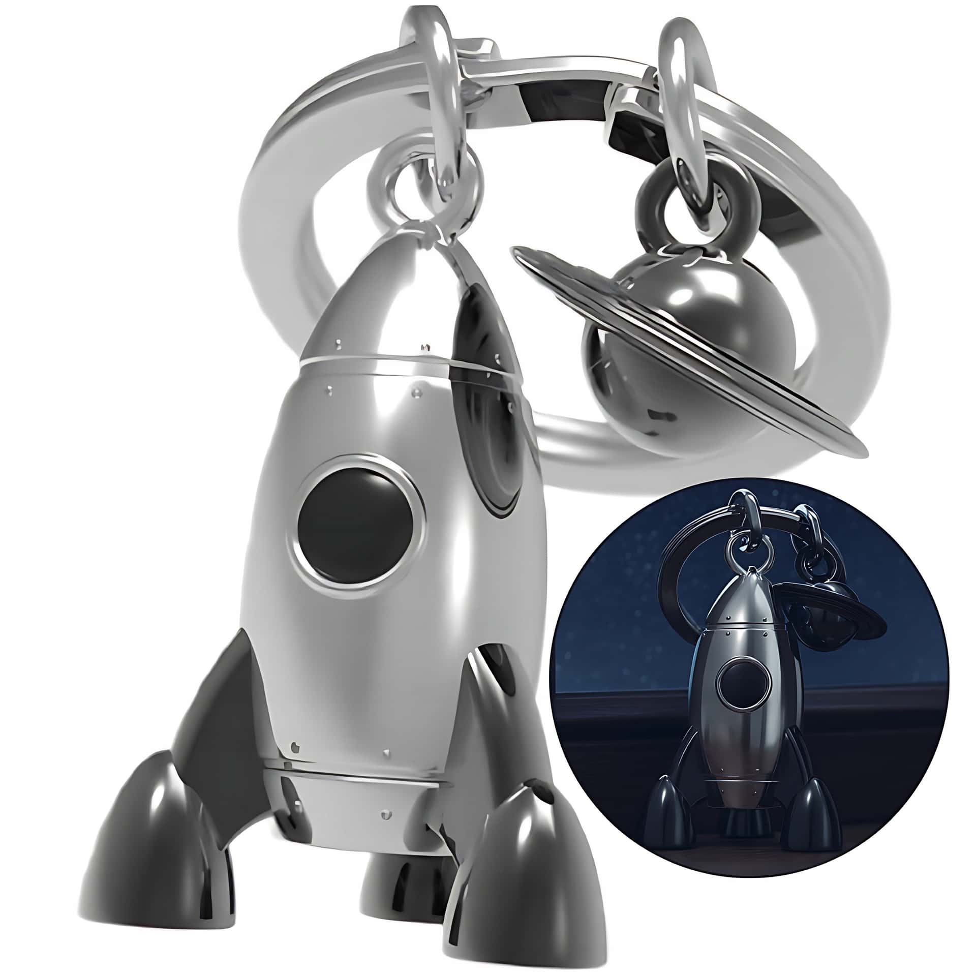 Rocket Keychain - cosmic addition to keys - perfect gift