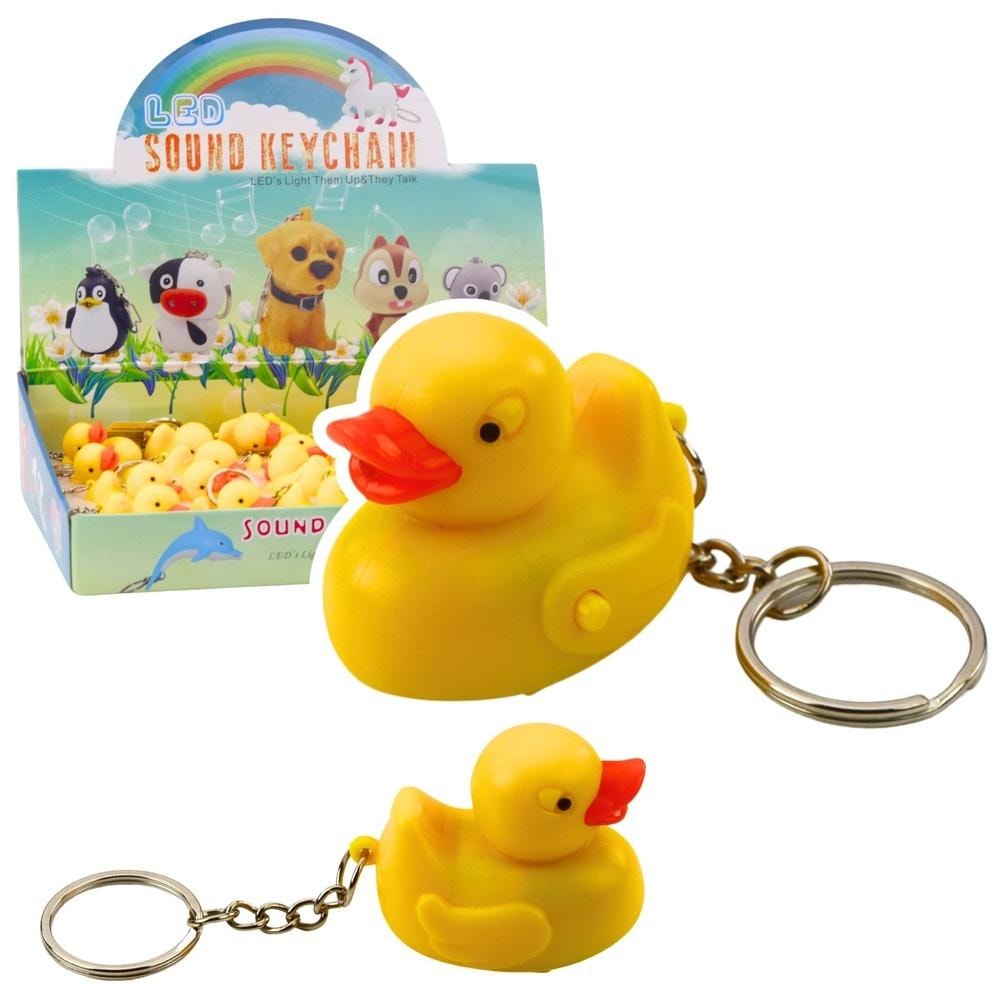 Duck Keychain LED - Yellow keychain with sound