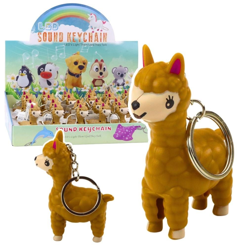 Llama LED Keychain - Flashlight and Sound - Cute Gadget