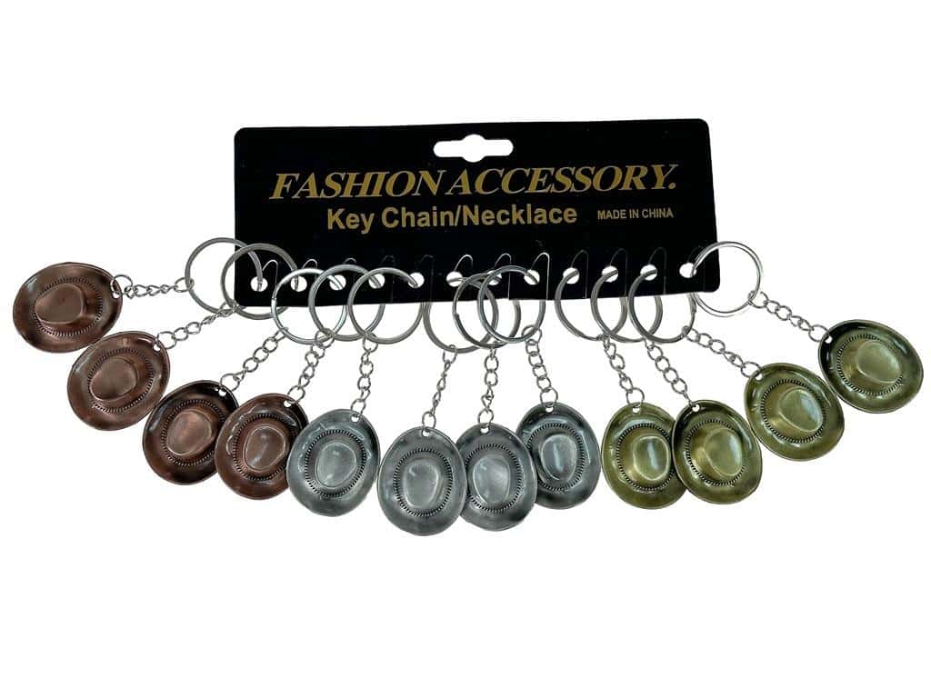 Cowboy hats keychains - Set of 12 pieces, perfect as a gift