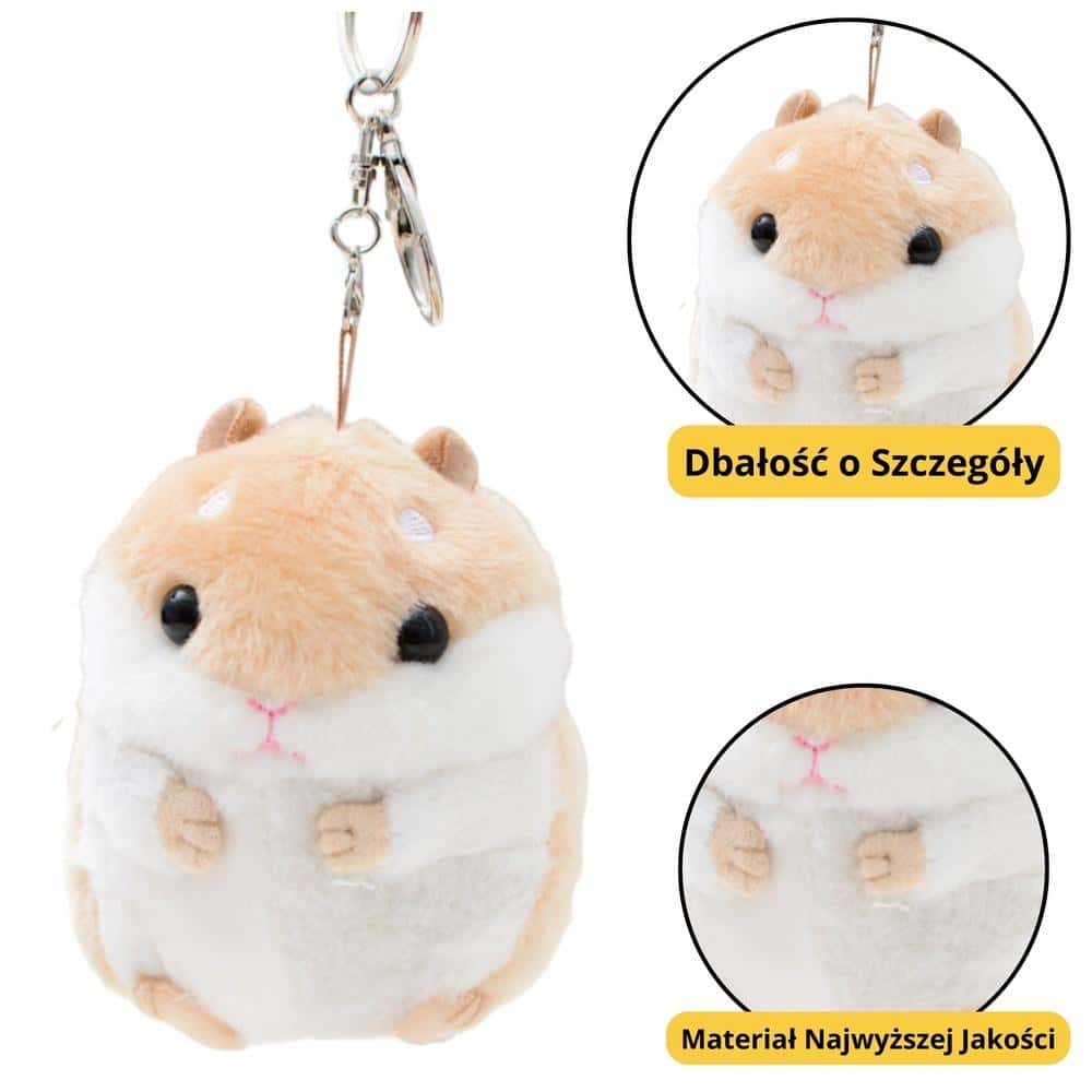 Plush Hamster Beige Keychain 10 cm - perfect companion