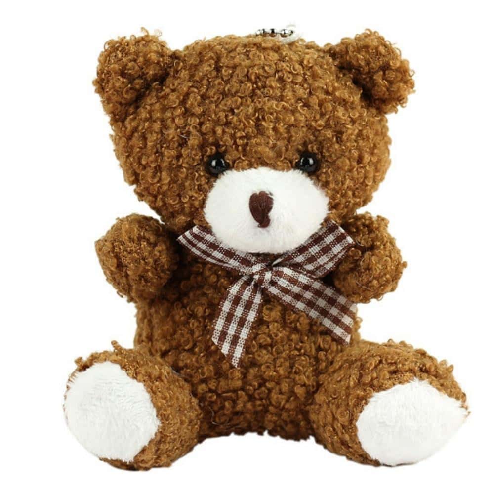 Plush keychain teddy bear brown 8 cm - adorable accessory