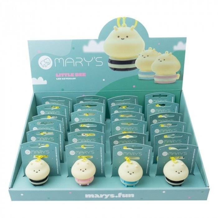 Mary's Keychain with LED light Little bee MIX designs