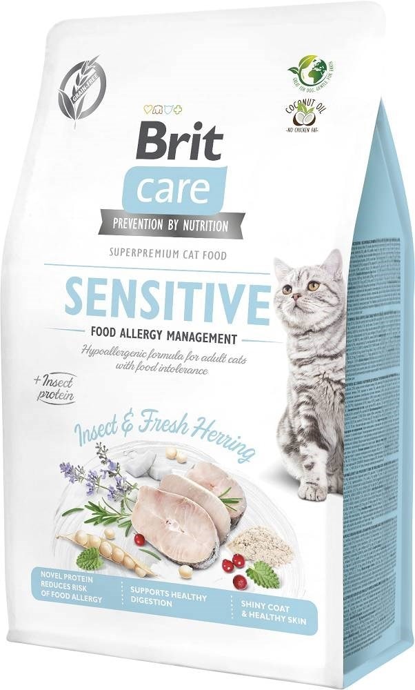 Brit Care Grain-Free Insect&Herring Sensitive - Cat food with insects and herring 400g
