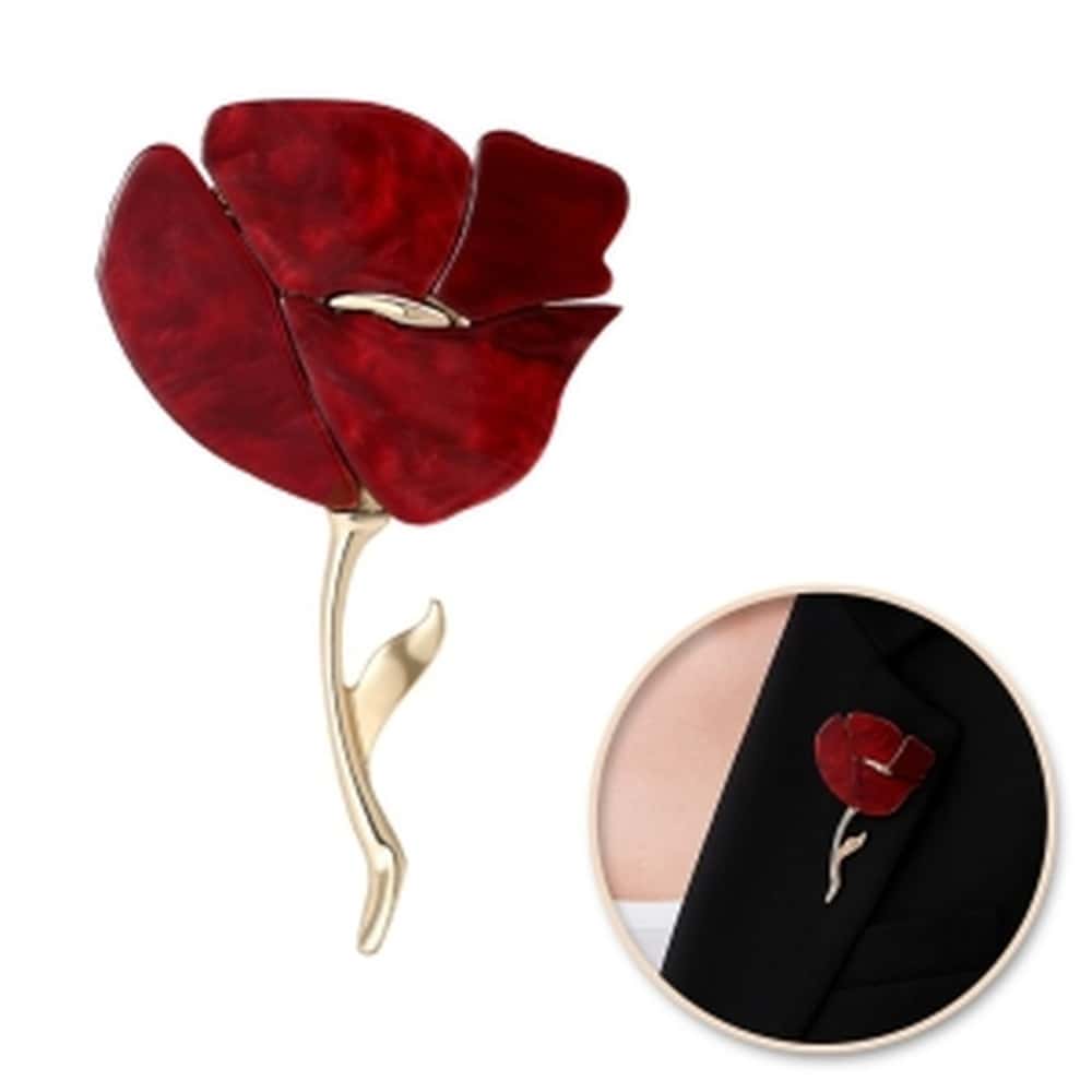 Ecarla Brooch BZ224 Poppy - Elegant flower-shaped ornament