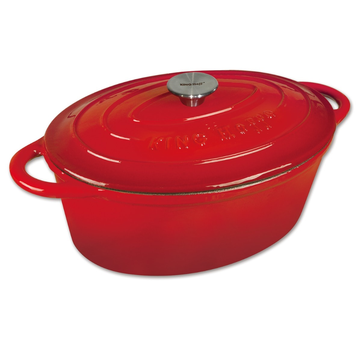 KingHoff Cast iron roaster 4.5l red - perfect for roasting