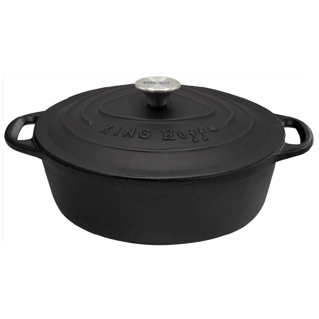 KingHoff Cast iron roaster 6.2l black - ideal for roasting
