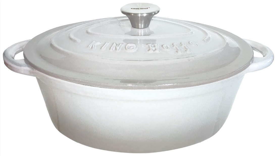 KingHoff Cast iron roaster grey 4.5 l - ideal for roasting meats and vegetables