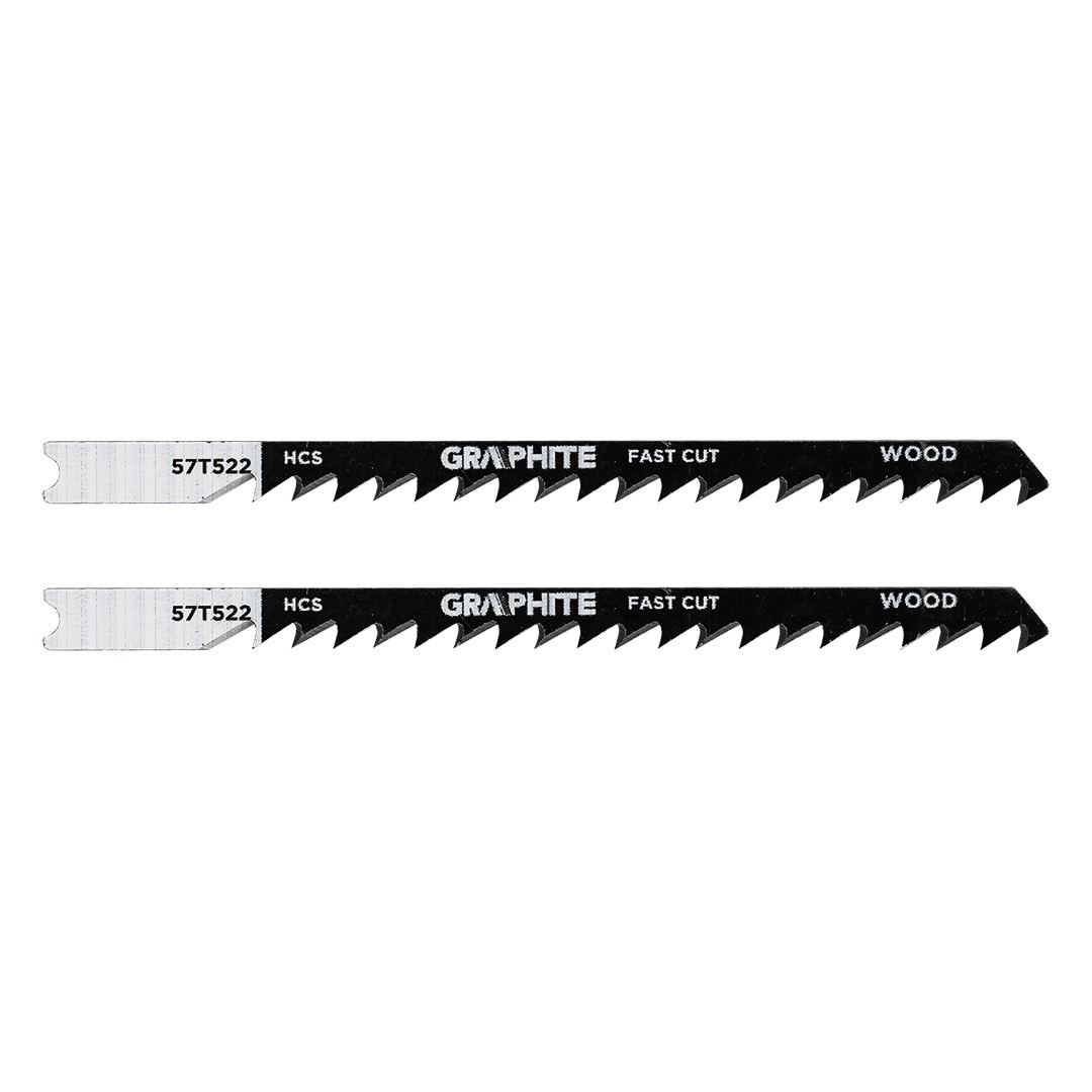 GRAPHITE Jigsaw blade 6 TPI HCS U-shank 2 pieces