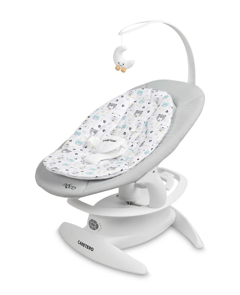 Caretero Noco grey - Electric baby swing 2in1 with rotating seat