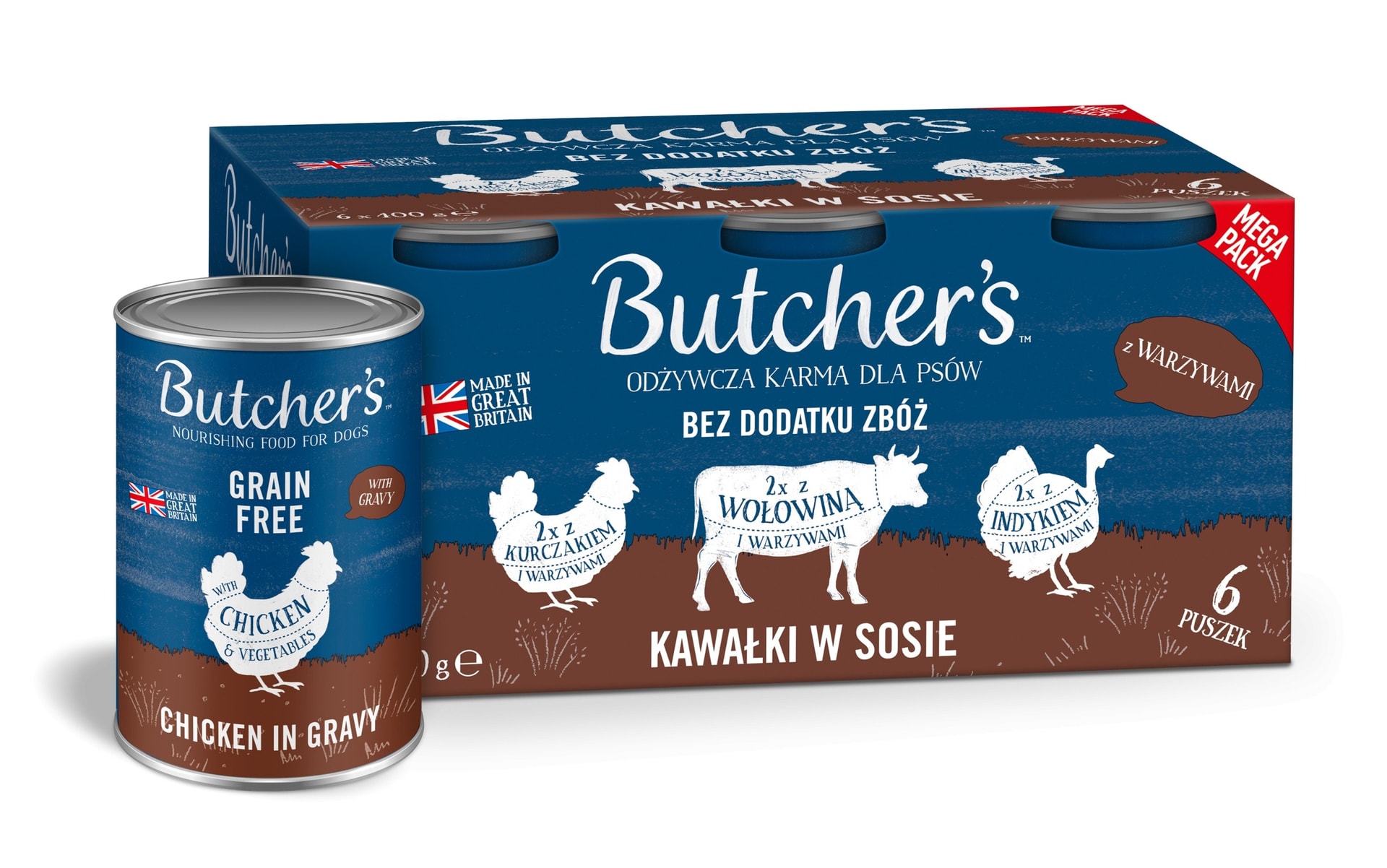 Butcher's Original Recipe - Mix with vegetables in gravy for dogs 6 x 400g